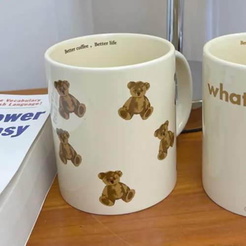Miniatura 6 de Lindas Tazas Vintage de Oso de Dibujos Animados de Cerámica Taza de Café Taza de Agua 350ml/12oz Divertido Regalo de Novedad para Mujeres Chicas