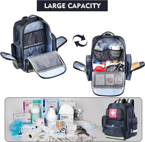 Gatycallaty Mochila de primeros auxilios Medical Emt First Responder Bag Empty Ems Emergencia Hogar Salud Senderismo Trauma Viajes Camping marino
