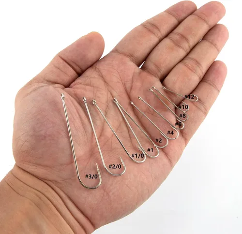 Miniatura 9 de Dr.Fish Paquete de 100 anzuelos Aberdeen para pesca de agua dulce, vástago extra largo alambre ligero, Crappie/Bass/Bream/Bluegill/Pesca de Panfish