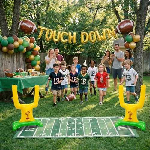 Miniatura 3 de Decoraciones de fiesta de fútbol y con poste de portería de fútbol, globos de aluminio para niños y adultos, tema deportivo, cumpleaños, día