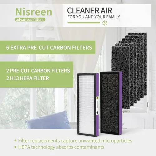 Miniatura 6 de FLT4850PT - Filtro de repuesto para purificador de aire compatible con filtro Germ-Guardian B AC4850PT AC4300WPT AC4900 Purificador de aire, 2 HEPA