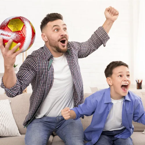 Miniatura 7 de PP PICADOR Balones de fútbol tamaño 4, pelota de fútbol de cuero láser para entrenamiento deportivo y juego de partidos, juego de bolas de fútbol