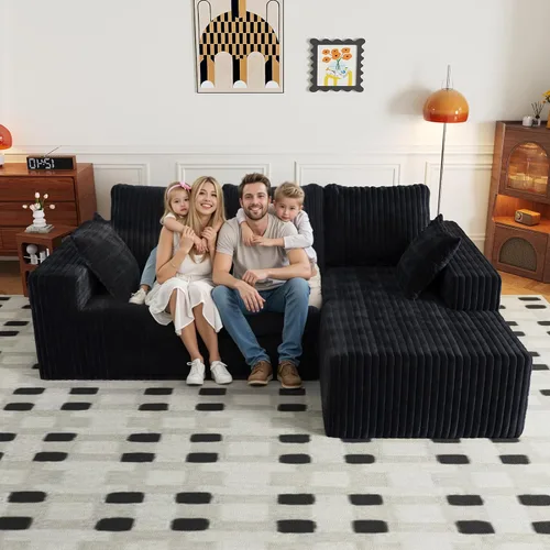 Miniatura 13 de Cloud - Sofá modular en forma de L con asiento profundo, de espuma viscoelástica comprimida de 3 plazas para sala de estar, sofá modular