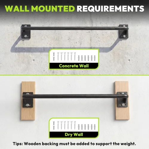 Miniatura 7 de HANDBODE Pull Up Bar for Doorway and Wall Mount - Chin Up Bars for Home Gym, 36‘’/52‘’ in Upper Body Workout Equipment with 500 lbs Capacity