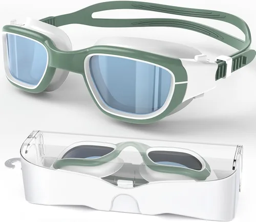 Miniatura 17 de Gafas de natación polarizadas, gafas de natación unisex para adultos, antivaho, anti UV, vista amplia, gafas de piscina para hombres y mujeres