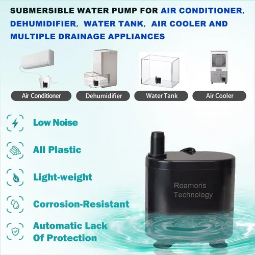 Miniatura 5 de Bomba Pequeña con Sensor de Nivel, Elevación de Drenaje de 5 Pies, Gran Volumen, Bomba de Agua Sumergible Automática de 110V, Mini Bomba