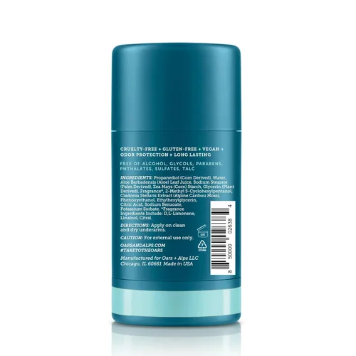 Miniatura 2 de Oars + Alps Desodorante sin aluminio para hombres Protección contra olores de larga duración, transparente y libre de residuos blancos