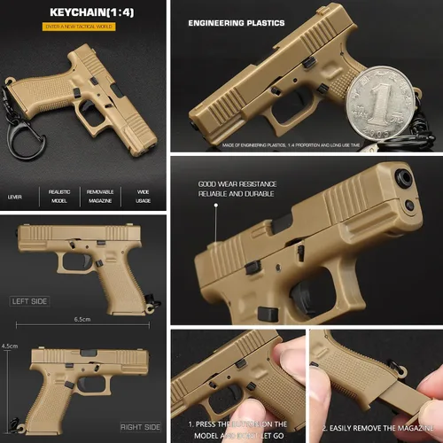Miniatura 6 de Llavero con forma de pistola, modelo de pistola, llavero, bolsa, artilugios, colgante, adorno para regalo para hombres, mujeres y amigos