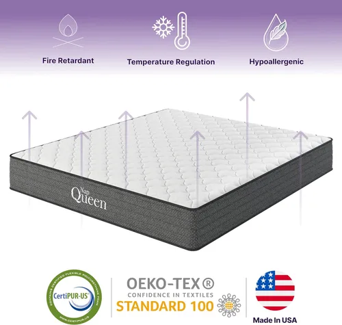 Miniatura 4 de 12 Inch Memory Foam Mattress, Medium Firm Hybrid Mattress, Individual Pocket Spring for Motion Isolation, Enhanced Pressure Relief, CertiPUR-US