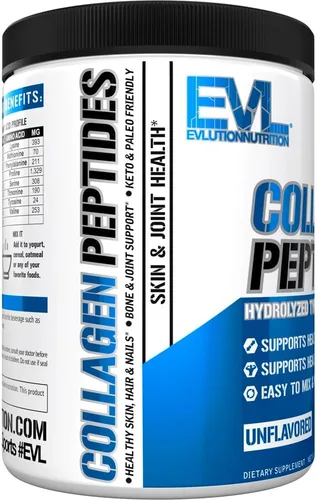 Miniatura 6 de Evlution Nutrition - Péptidos de colágeno en polvo, colágeno hidrolizado de alta calidad para apoyar la piel saludable, cabello, huesos