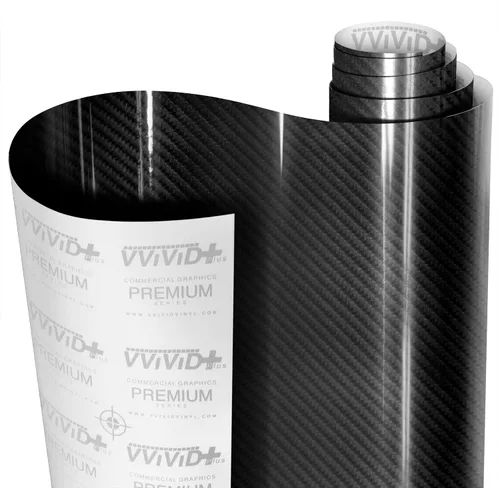 Miniatura 3 de VVIVID® Envoltura de vinilo fundido de fibra de carbono negra brillante de 3 capas con aspecto realista de fibra de carbono 3D (1/2 pies x 5 pies)
