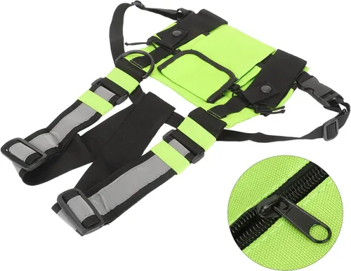 Miniatura 8 de Bolsa de arnés de radio en el pecho, radio universal de dos vías Walkie Talkie para buscar elementos esenciales, bolsa táctica Oxford para el pecho