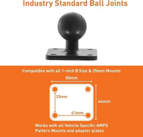 Miniatura 6 de iBOLT Base de taladro personalizada industrial estándar de metal AMPS patrón de montaje – Con nuestro resistente soporte de bola de doble zócalo