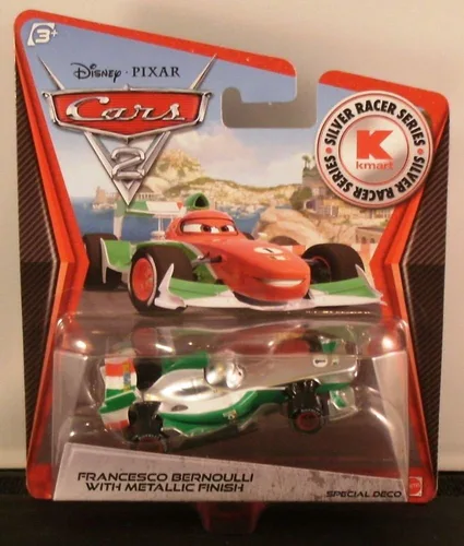 Disney Pixar Cars 2 Silver Racer Series Francesco Bernoulli con acabado metálico exclusivo