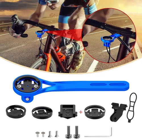 Miniatura 9 de Soporte frontal para computadora de ciclismo, soporte para computadora de bicicleta de aleación de aluminio, compatible con Garmin, Wahoo, Bryton
