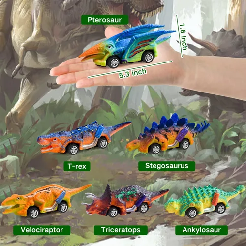 Miniatura 3 de FFTROC Juguetes de dinosaurio para niños de 3 a 5 años, 6 unidades, camiones monstruos, juguetes para niños de 3 a 5 años