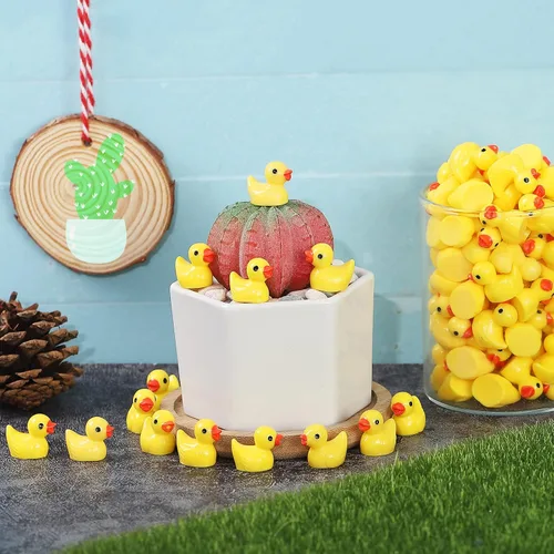 Miniatura 3 de LOUHUA Mini patos de resina, paquete de 220 figuras de pato pequeñas a granel para decoración de casa de muñecas en miniatura, accesorios