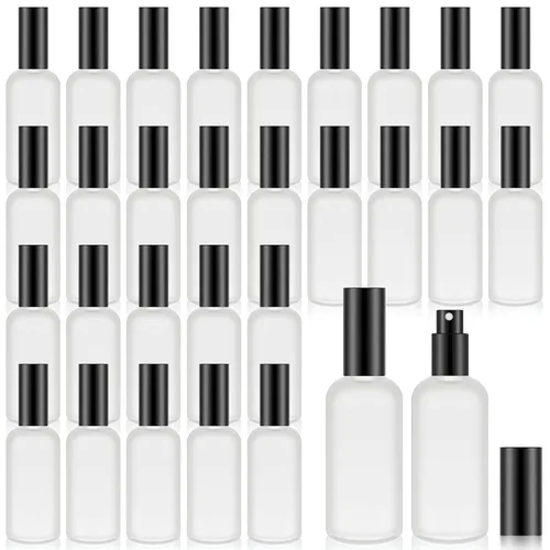 Miniatura 18 de Roshtia 30 Pcs 0.33 oz/ 10 ml Beech Wood Color Glass Spray Bottle Refillable Perfume Atomizer Clear Decorative Empty Bottles with Fine Mist Sprayer