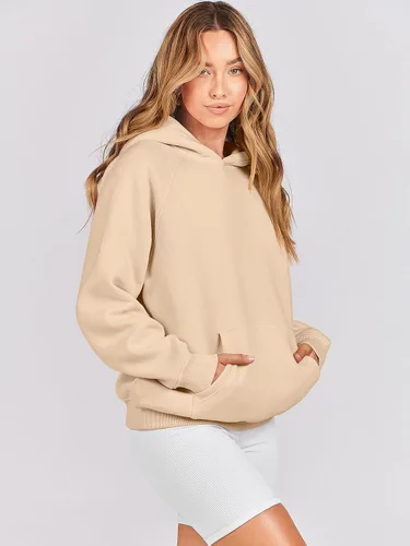Miniatura 3 de ANRABESS - Sudaderas con capucha para mujer, sobre talla, de vellón de manga larga, modelo de 2024, para otoño