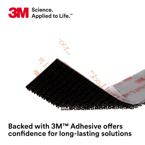Miniatura 4 de 3M Sujetadores de Doble Cierre Recerrable para Uso Industrial Pesado Negro TB3550 1" x 10 pies Tira Acoplada Uso Interior/Exterior Excelente