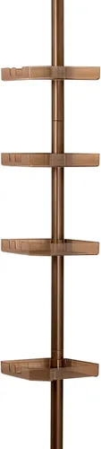 Miniatura 8 de Bath Bliss Organizador de ducha esquinero de tensión de 4 niveles Estantes Ajustable 48"-101" Organizador de baño Bañera y cabina de ducha
