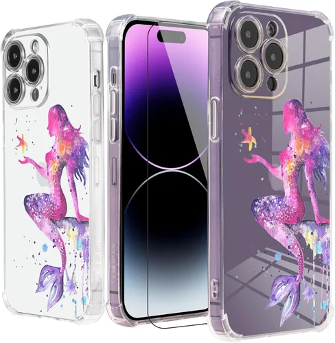 Miniatura 33 de Roemary Buffertech - Funda protectora para iPhone 13 Pro Max con diseño Golden Retriever, diseño de arcoíris con protector de pantalla