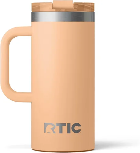 Miniatura 14 de RTIC - Taza de viaje para viajes de 16oz con tapa y asa, forrada en cerámica, aislada, de acero inoxidable, metálica, de doble pared con aislamiento