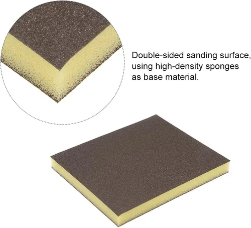 Miniatura 4 de uxcell Bloques de esponja de lijado de grano medio de 150 granos para cocina de metal, paneles de yeso, madera, 8