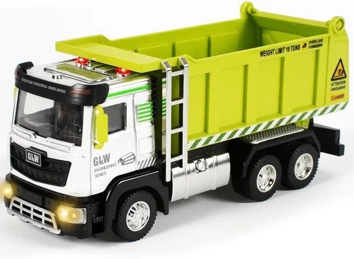 Miniatura 10 de Juguete de camión volquete para niños, modelo de simulación 1:40, juguetes educativos de construcción con luces y sonidos realistas, regalos