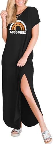 Miniatura 3 de ANRABESS - Vestido largo de playa de verano con bolsillos, suelto, informal, de manga corta, para mujer