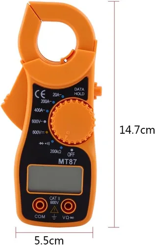 Miniatura 5 de Multímetro de abrazadera digital, voltímetro de CA y CC, amperímetro, ohmímetro, probador de voltios con pantalla LCD, probador múltiple