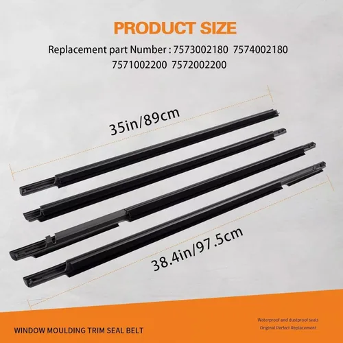 Miniatura 3 de Burletes de Sellado de Moldura de Ventana Compatible con Toyota Corolla 2003-2008 Reemplazar# 75730-02180 75710-02200 75740-02180 75720-02200