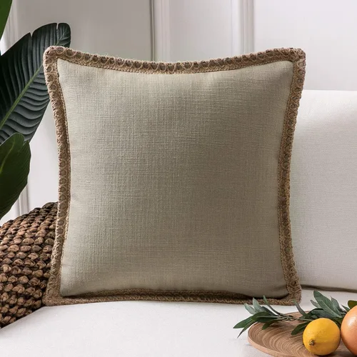 Phantoscope Farmhouse - Fundas de almohada decorativas para exteriores, Poliéster & Mezcla de poliéster, Beige, 18" x 18"
