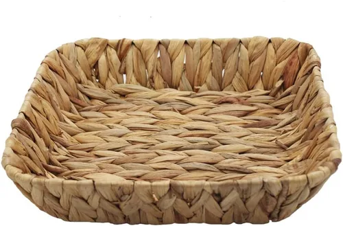Miniatura 8 de Bandeja de frutas, contenedores de almacenamiento de tejido de hierba para frutas o té, artes y manualidades (Rectángulo-C-1 unidad)