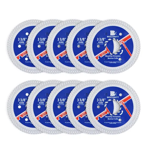 Miniatura 22 de Hoja de sierra de porcelana de diamante superfina con dientes en X, 2 piezas de 3 pulgadas (2.953 in) x eje de 3/8 pulgadas (0.394 in), disco