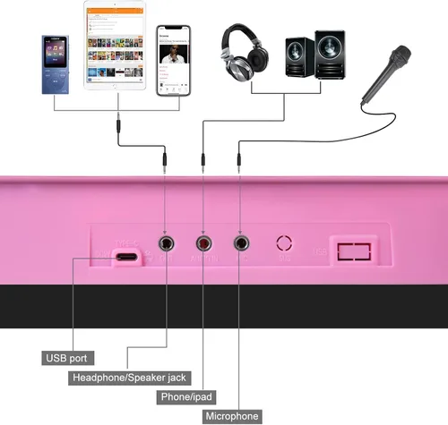 Miniatura 2 de Teclado de Piano con Teclas Iluminadas para Principiantes Adultos Adolescentes Niños, Teclado Electrónico de Música de 61 Teclas con Modos de Llaves