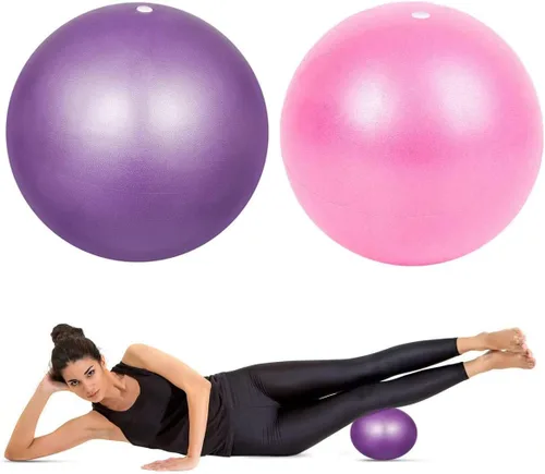 Miniatura 2 de Pelota de pilates pequeña de 9 pulgadas con pipeta inflable para estabilidad, barra de pilates, yoga, entrenamiento central y terapia física