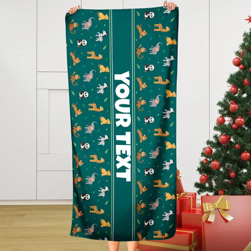 Miniatura 16 de Toalla de baño o playa personalizada para niños, unicornios rosas, nombre/texto personalizado, secado rápido/absorbente para baño de niños, regalo