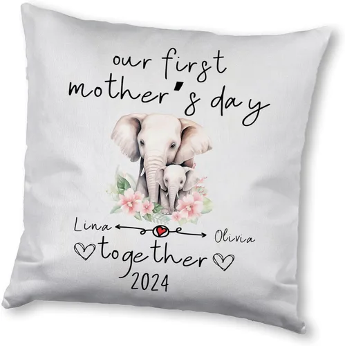 Miniatura 8 de Mother's Day Elephant, Personalised Pillow Case Decor for Home, Present for Mom, Grandmother, for Her