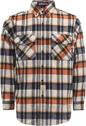 BOCOMAL Camisas con capucha FR, camisas de franela a cuadros, con botones, resistentes al fuego, camisas de franela resistentes a la llama, chaqueta