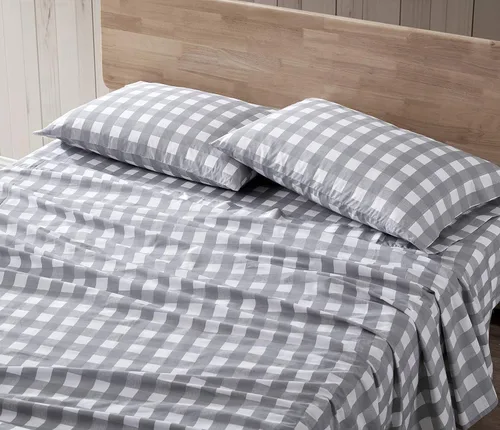 Miniatura 2 de Eddie Bauer - Sábanas tamaño King, juego de ropa de cama de percal de algodón, decoración del hogar crujiente y fresca