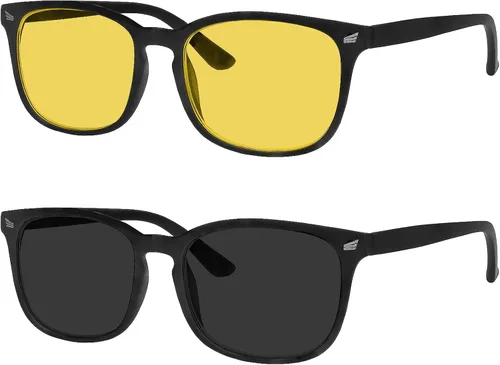 Miniatura 6 de Gafas de conducción nocturna para hombres y mujeres, lentes polarizados de visión nocturna antirreflejos Marco negro con lente amarilla nocturna
