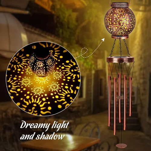 Miniatura 3 de YHmall Campanillas de viento solares para exteriores, regalos de sol de 38 pulgadas para mamá, campanillas de viento conmemorativas para mujeres