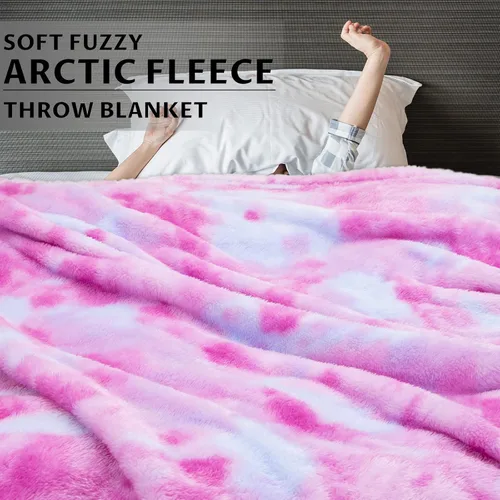 Miniatura 7 de MUGD Mantas Suaves Mantas de Forro Polar Manta Suave y Peluda para Niños Manta Cálida para Cama Color rosa multicolor