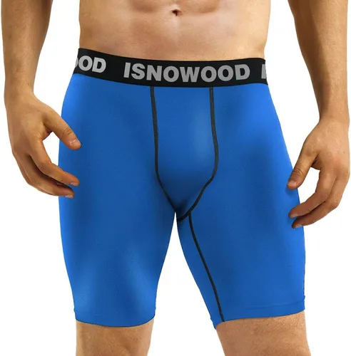 Miniatura 2 de Isnowood - Pantalones cortos de compresión para hombre, ropa interior atlética de elastano, para ejercicio, correr