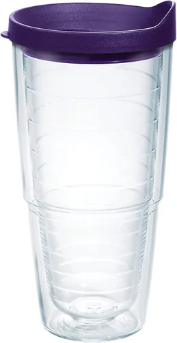 Miniatura 91 de Taza de viaje Tervis de doble pared transparente y colorida con tapa fabricada en Estados Unidos mantiene las bebidas frías y calientes, 24 onzas