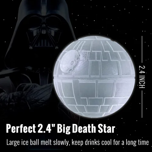 Miniatura 4 de Star Wars - Molde para cubitos de hielo de estrella de la muerte, molde redondo para cubitos de hielo para whisky, bourbon, cócteles
