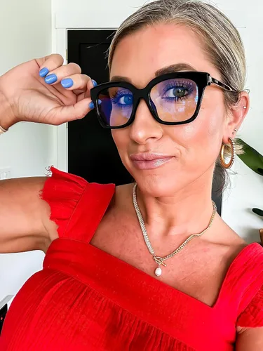 Miniatura 2 de DIFF Gafas Bella XS EXTRA SMALL FRAMES Designer Square Computer Blue Light Block Gafas para mujer con cara pequeña estrecha