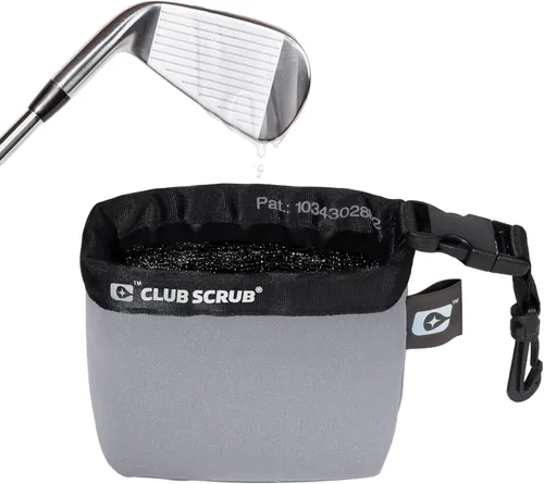 Miniatura 15 de Club Scrub Bolsa de limpieza para palos de golf y pelotas de golf, forro impermeable con tecnología de cara limpia, clip desmontable, lavable a Negro