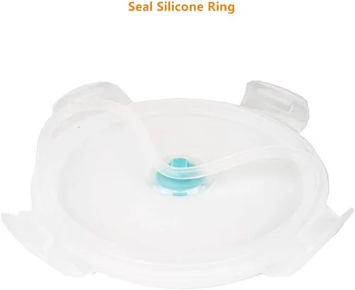 Miniatura 6 de CARTINTS Recipientes plegables de silicona azul para almacenamiento de alimentos, tazones de preparación/almacenamiento con tapas, recipientes